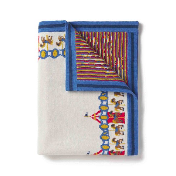 CLASSIC PREP Reese Carousel Intarsia Sweater Romper Set &  Stroller Blanket NWT - Picture 7 of 10